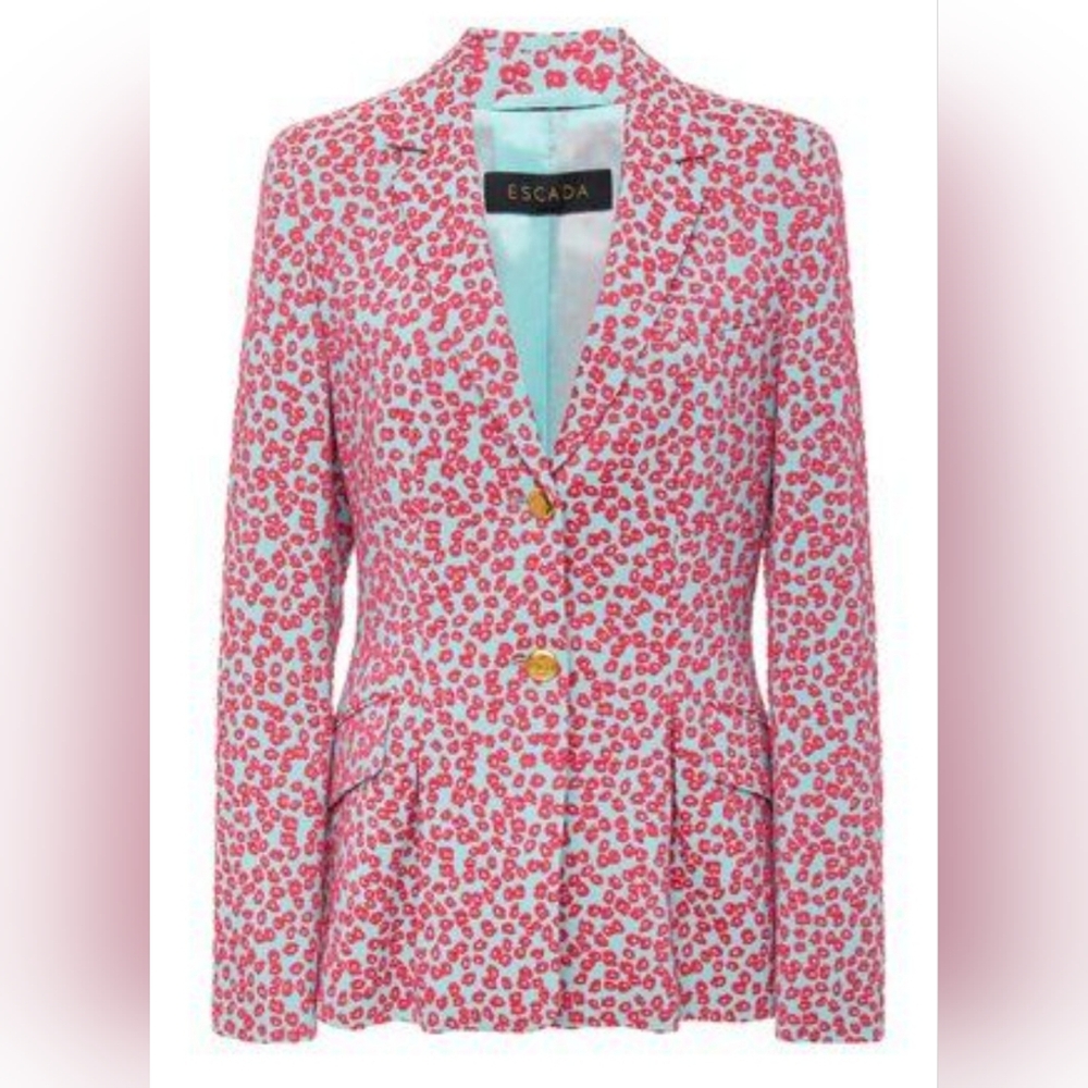 Floral Print Blazer by Escada Resort 2019 NWT RETAIL CAD 1650.00 SZ 36